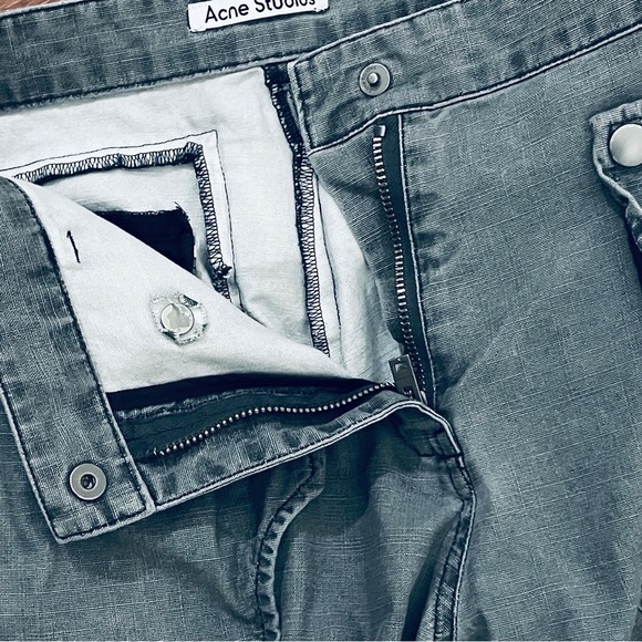 Acne Studios Gray Cargo Pants, Size 32 160/60A - Picture 9 of 13